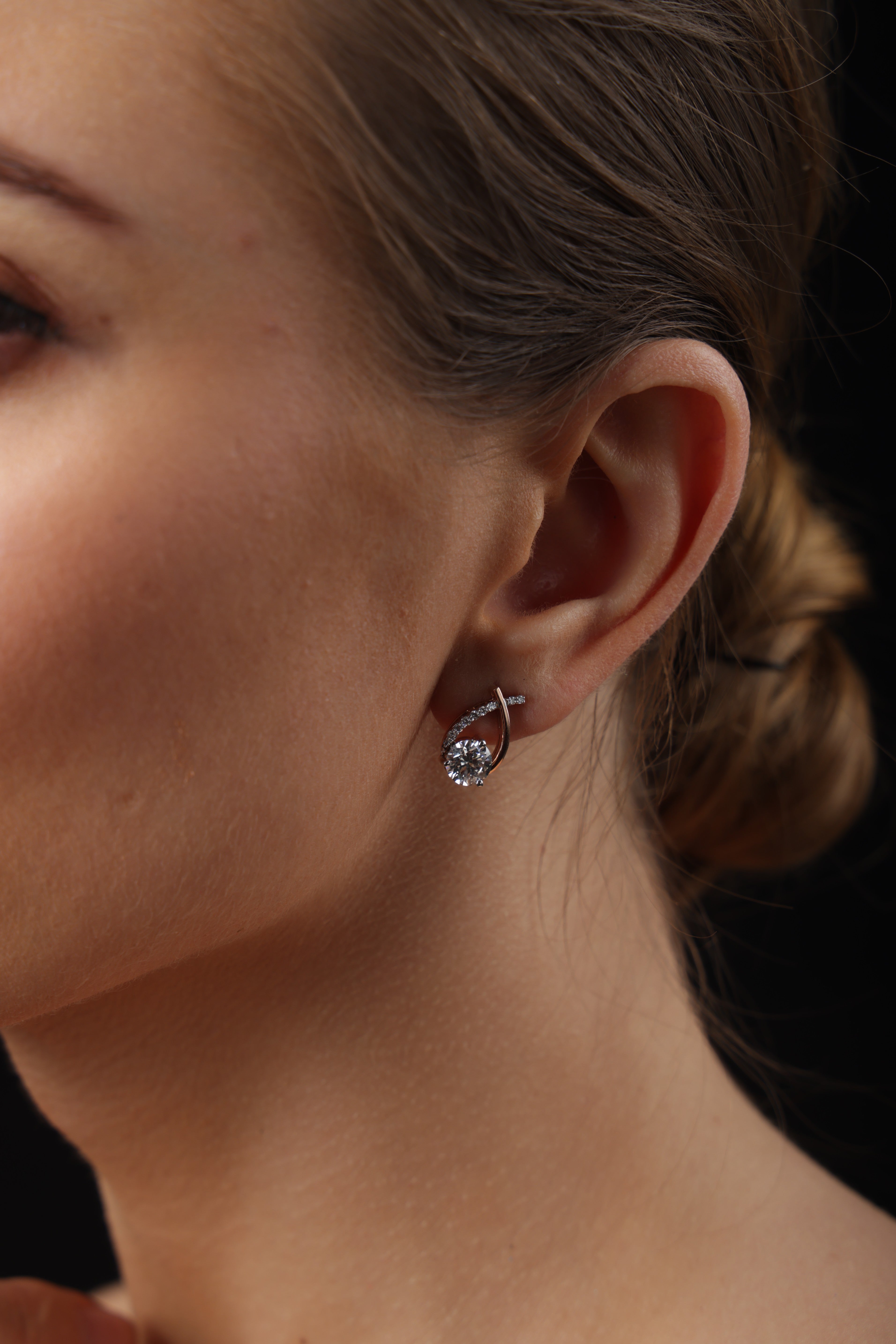 Close up of Verdura Bloom Earrings in BIS Hallmarked Gold | RareCut Lab Grown Diamonds
