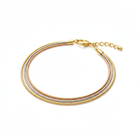 Close up of Tri-Strand Bracelet in BIS Hallmarked Gold | RareCut Lab Grown Diamonds