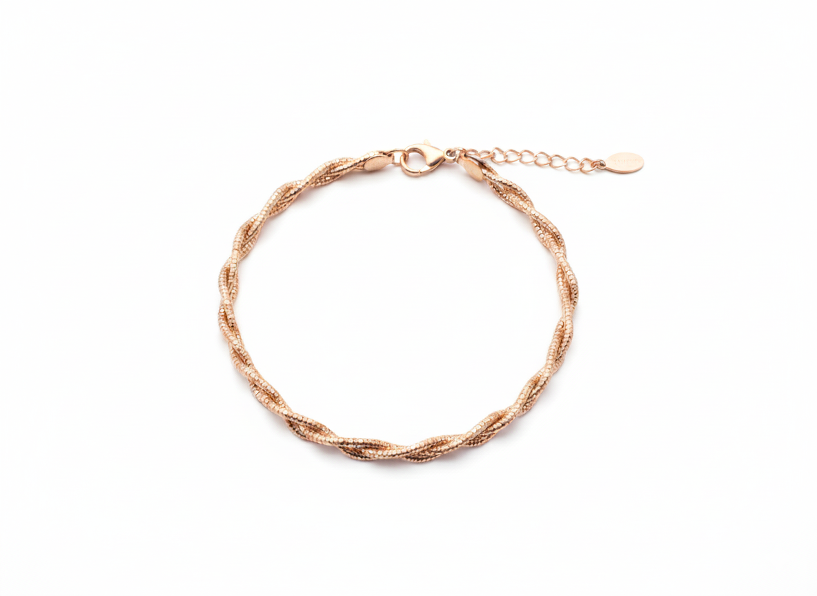 Golden Twist Bracelet worn view | Ethical Lab-Grown Diamonds Delhi