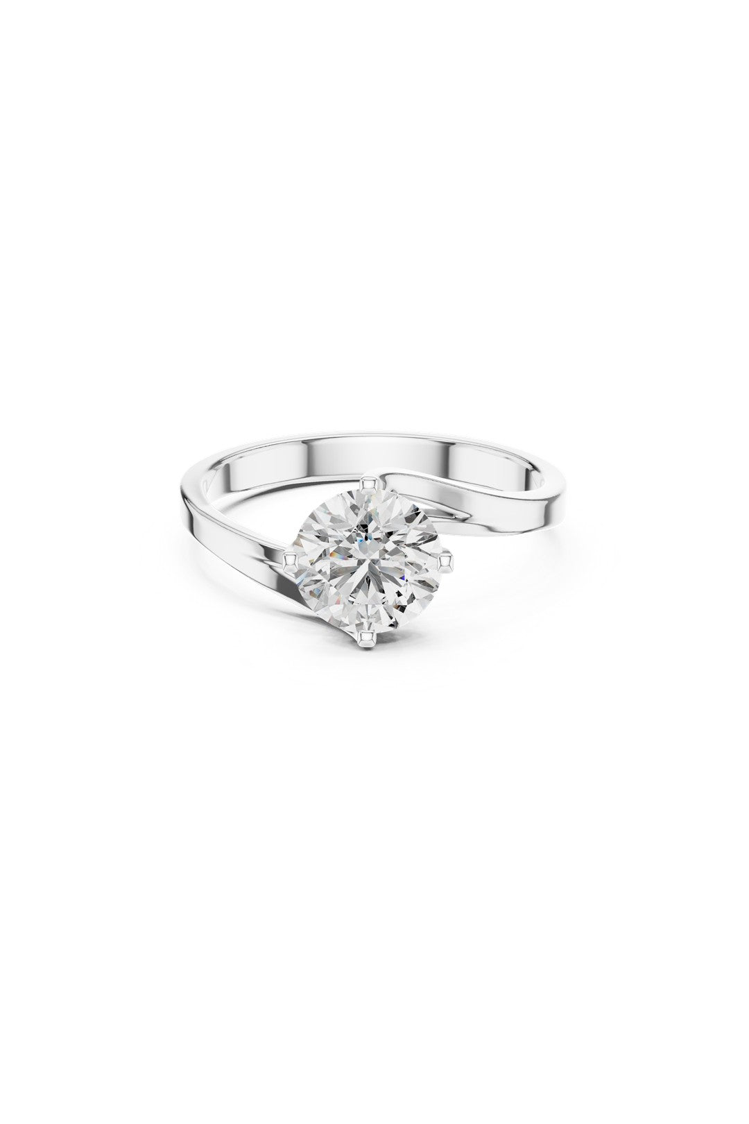 Delphine Slim Solitaire Ring