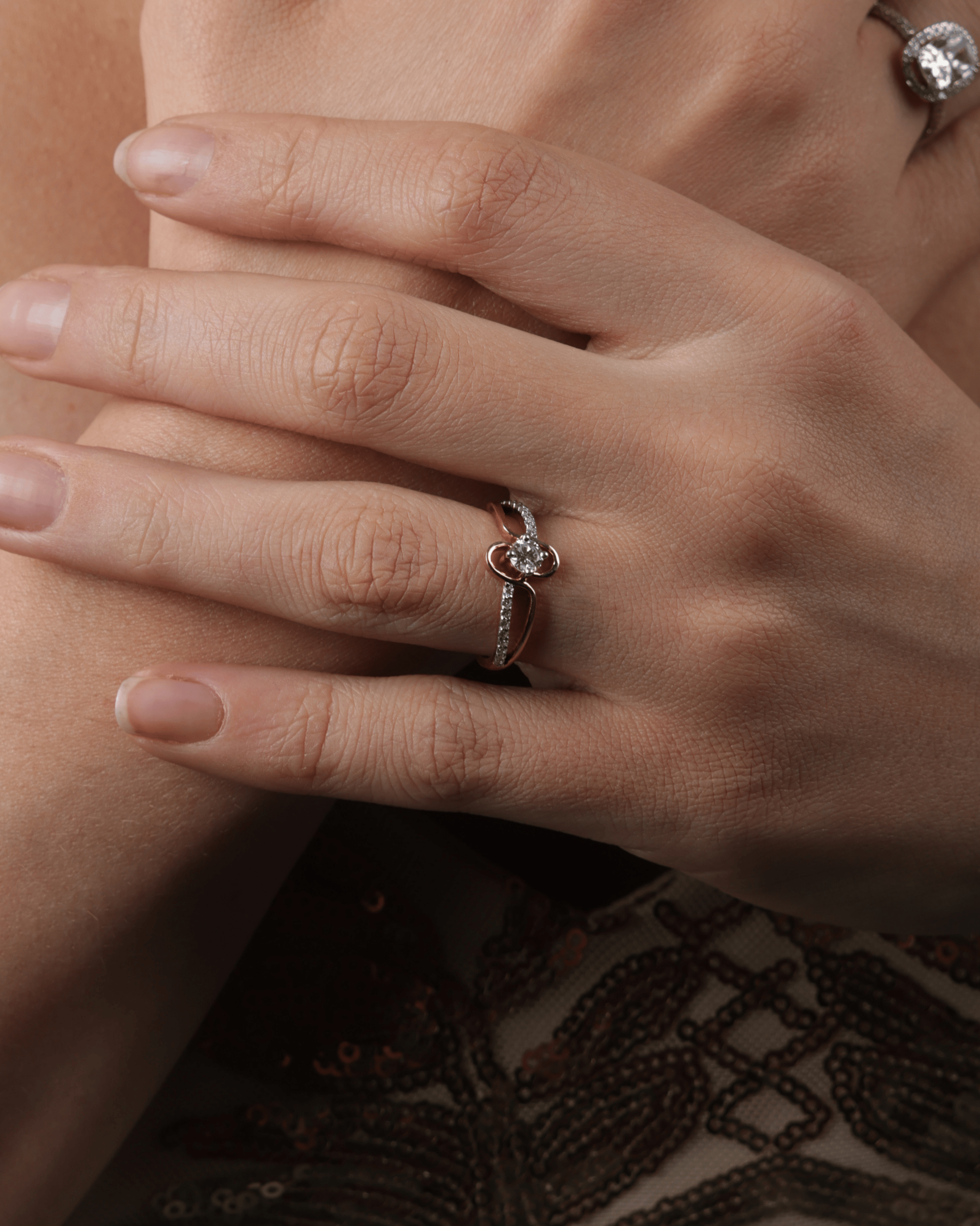 Close up of Seraphina Diamond Ring in BIS Hallmarked Gold | RareCut Lab Grown Diamonds
