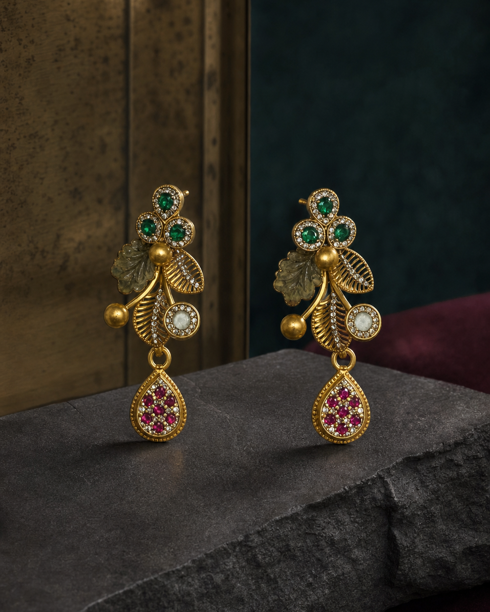 Emerald Cascade Pendant Set