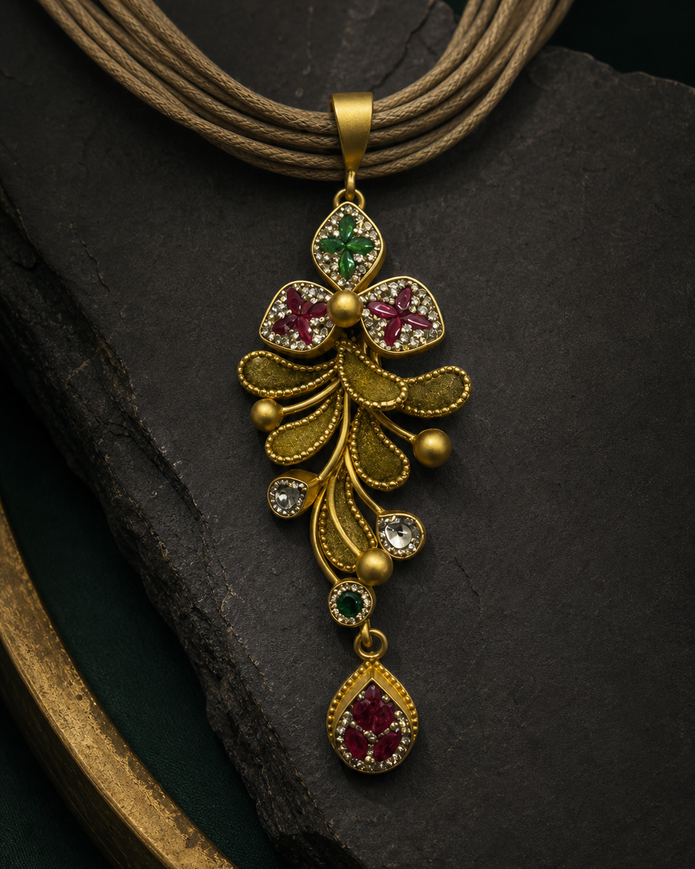Garnet Garden Pendant Set