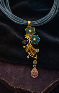 Teal Fleur Pendant Set