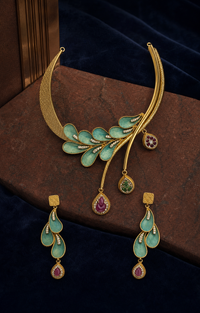Turquoise Vine Collar Necklace Set
