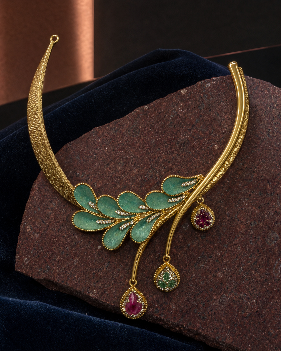 Turquoise Vine Collar Necklace Set