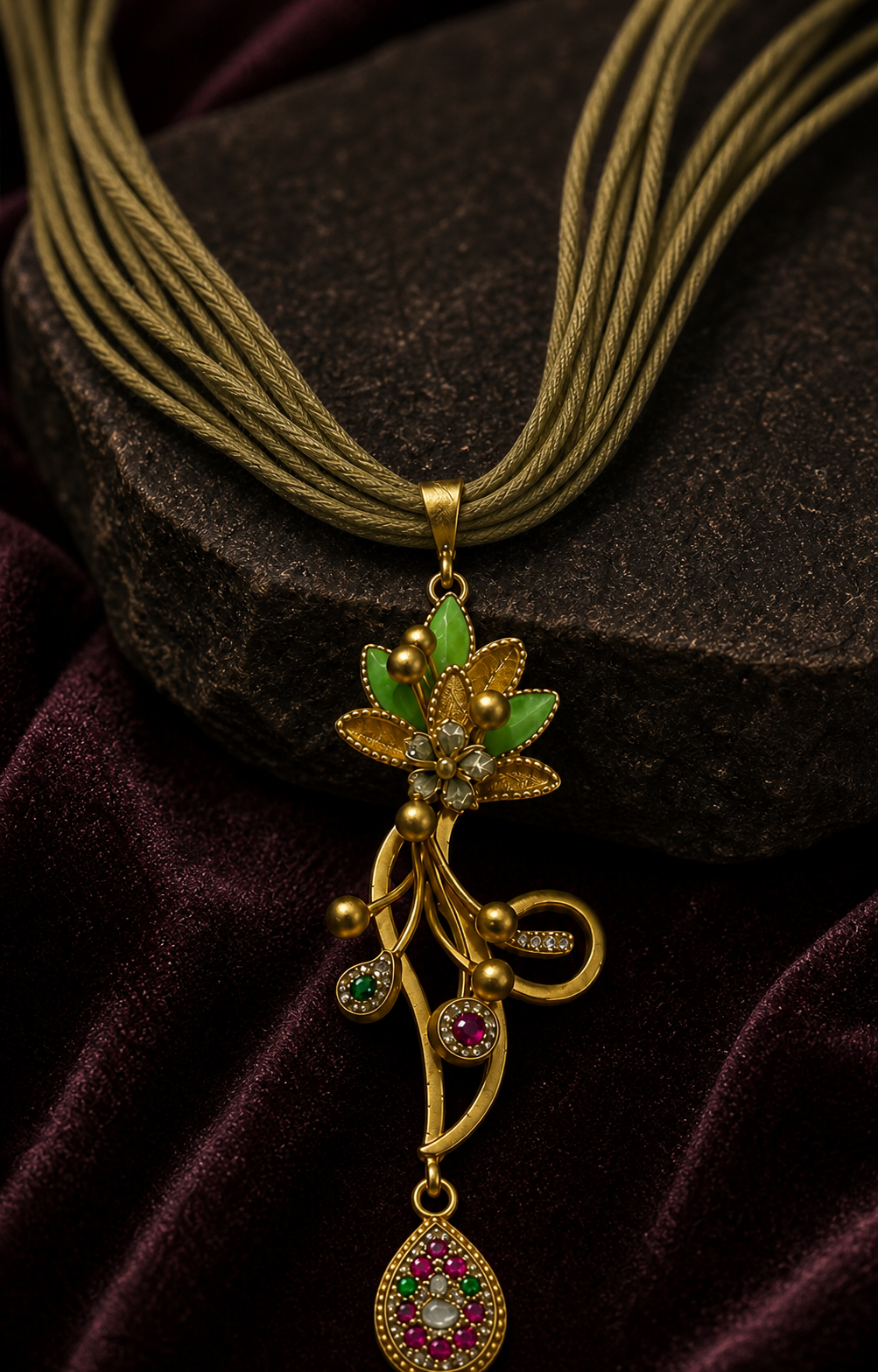 Emerald Bloom Pendant Set