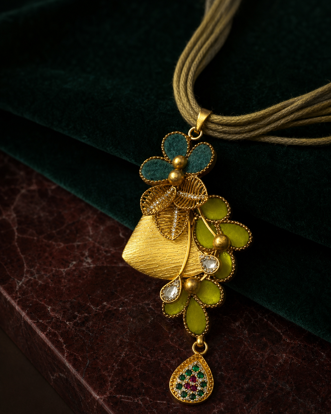 Gilded Petal Pendant Set