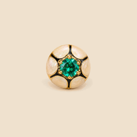 Ivory Emerald Dome Studs