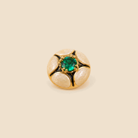 Ivory Emerald Dome Studs