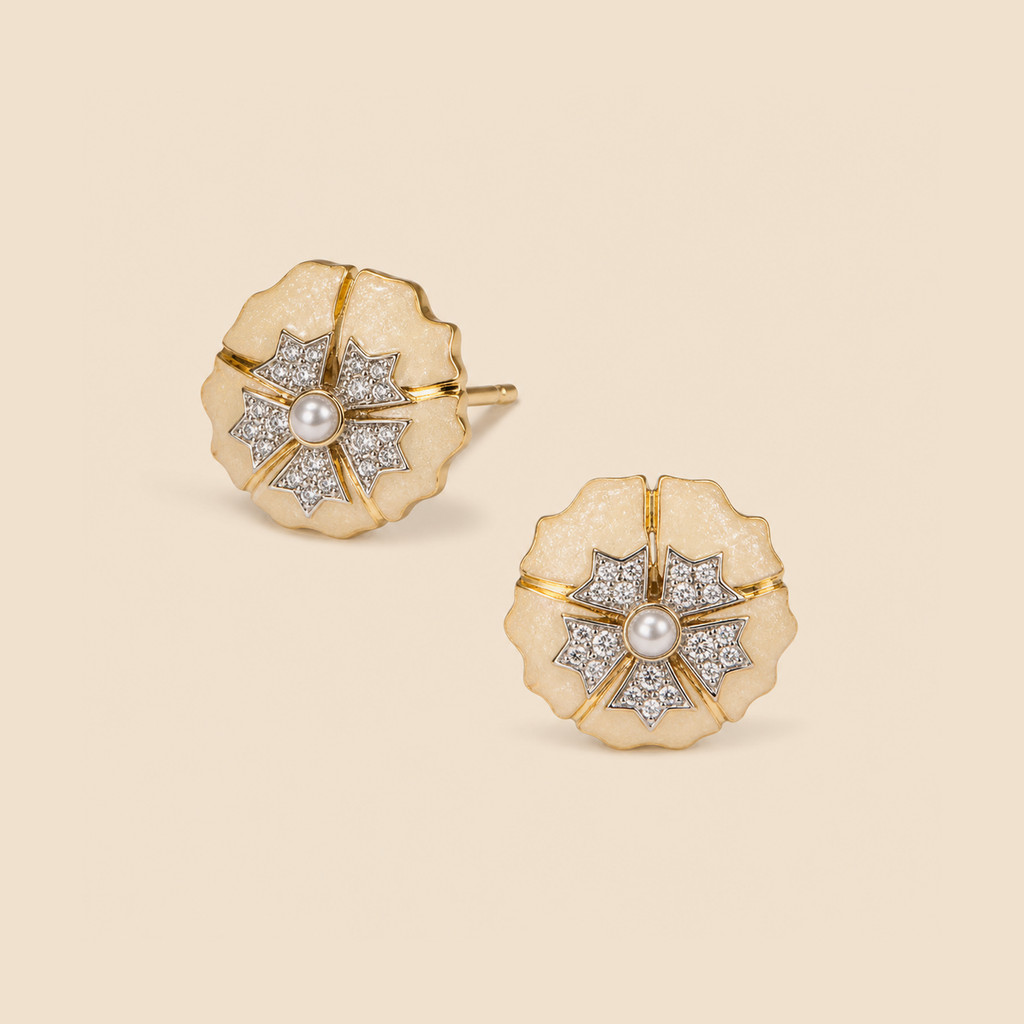 Ivory Pearl Starburst Studs