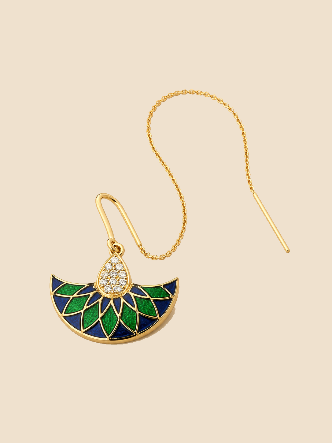 Mayura Fan Threader Earrings