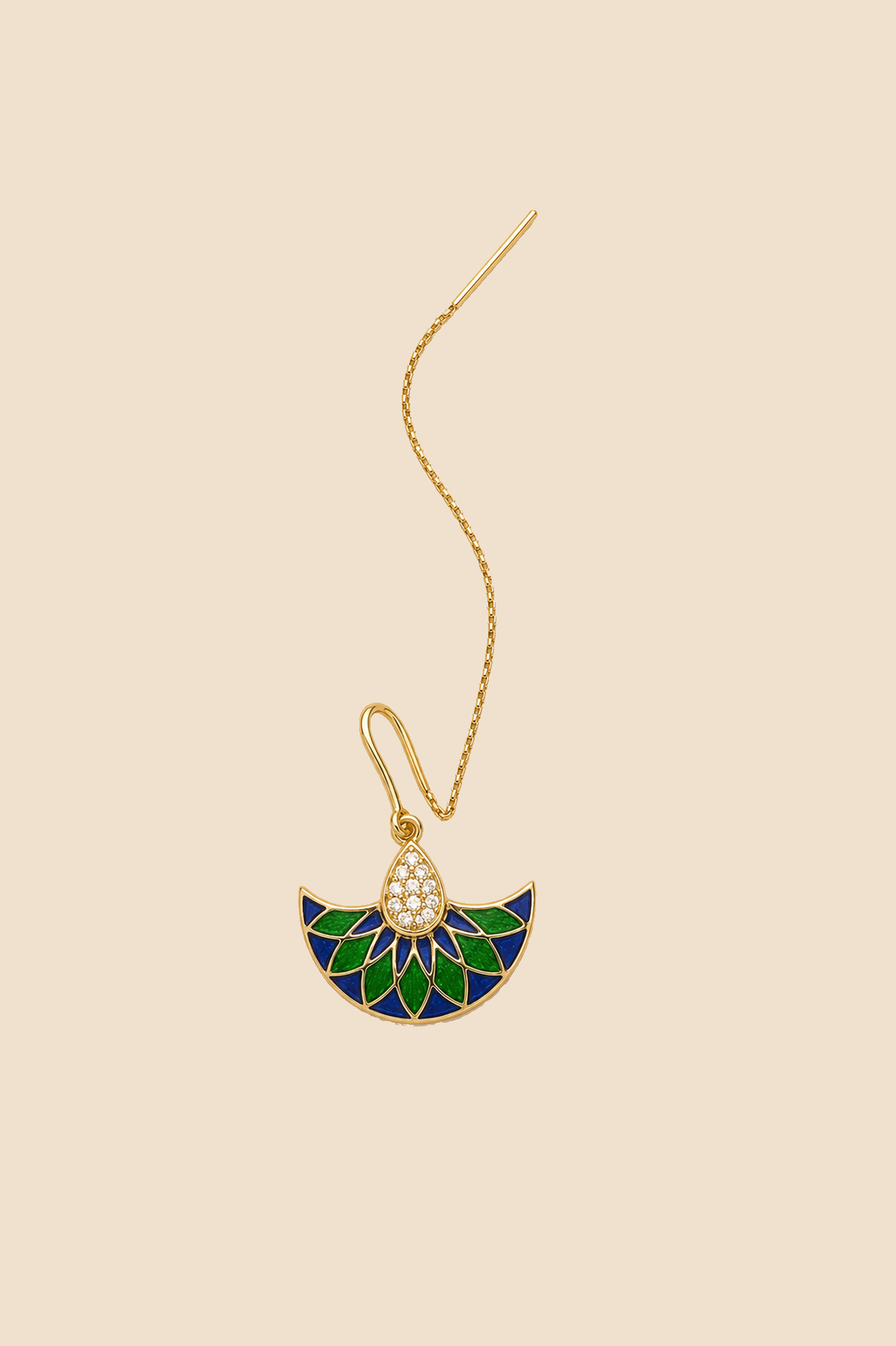 Mayura Fan Threader Earrings