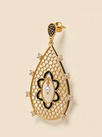 Noir Jaal Pearl Drop Earrings