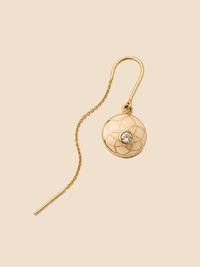 Ivory Halo Threader Earrings