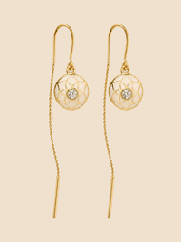 Ivory Halo Threader Earrings