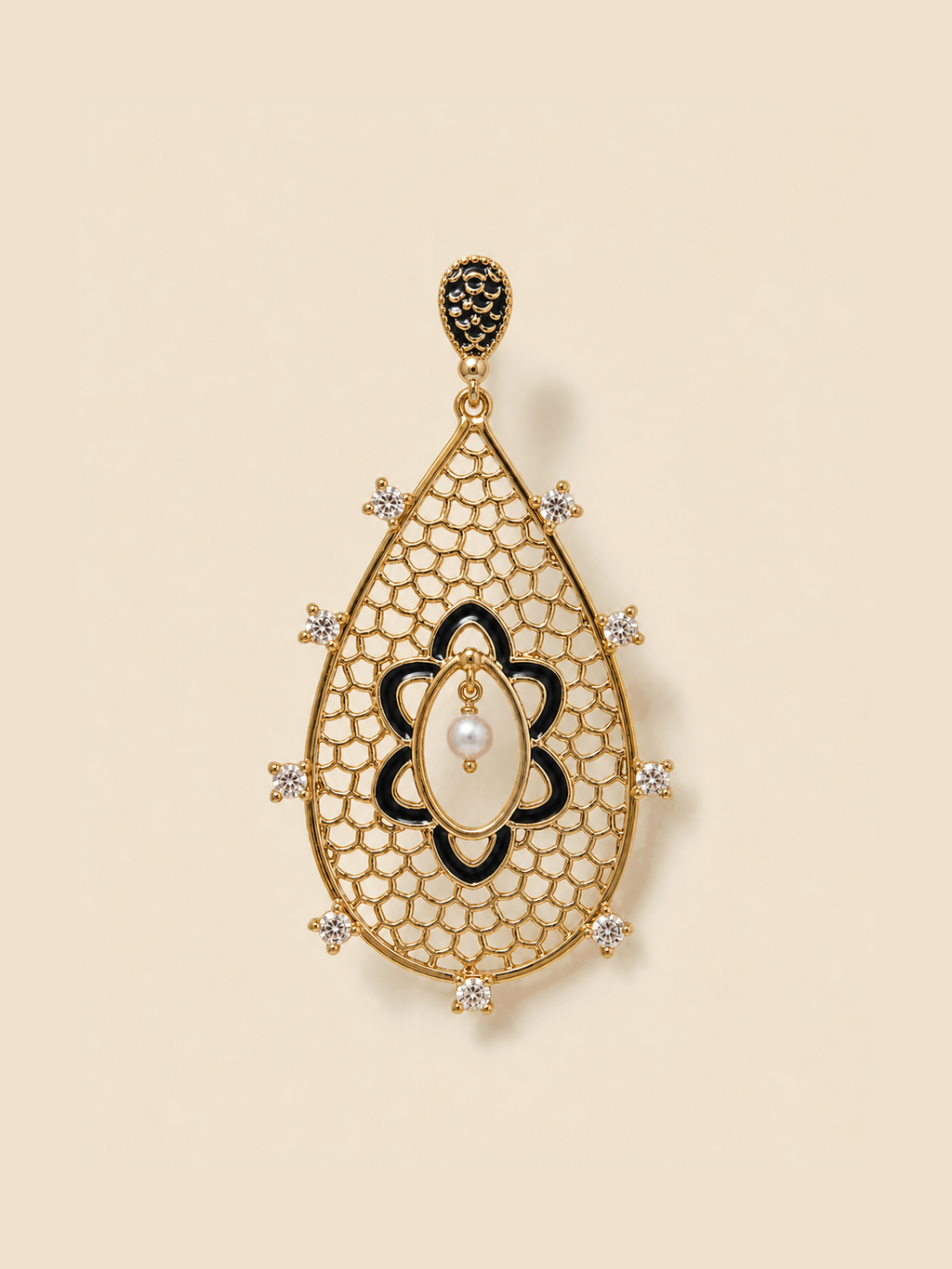 Noir Jaal Pearl Drop Earrings