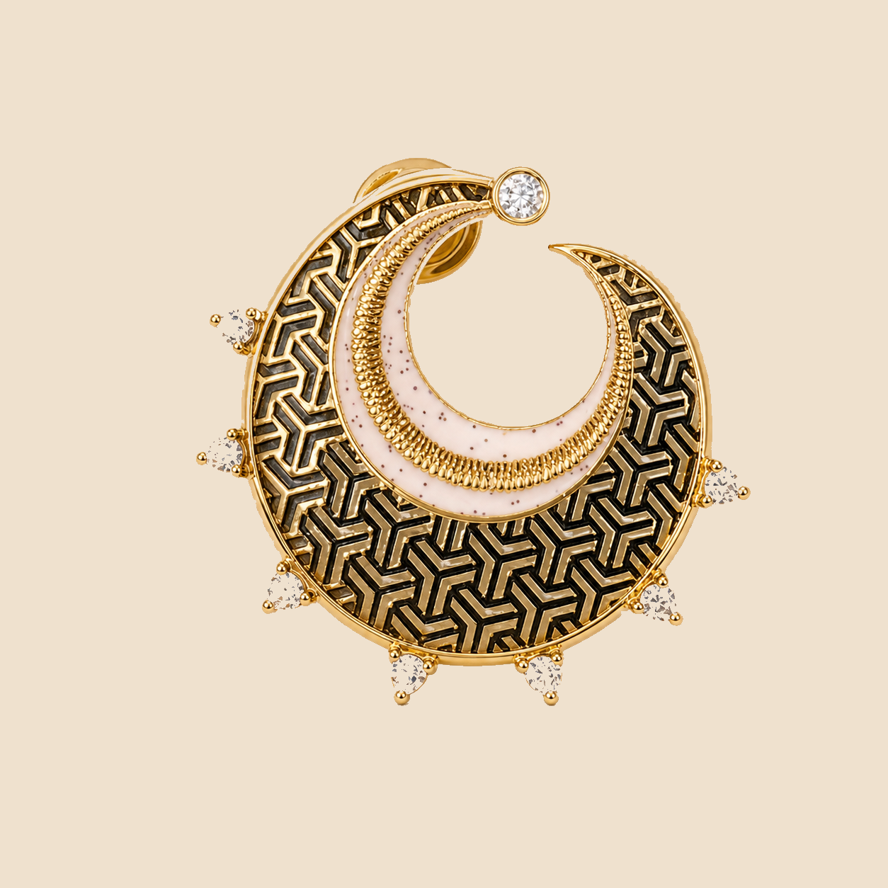Grecian Noir Crescent Earrings