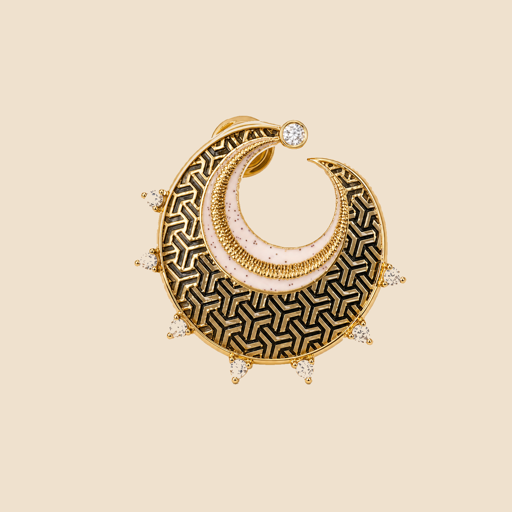 Grecian Noir Crescent Earrings
