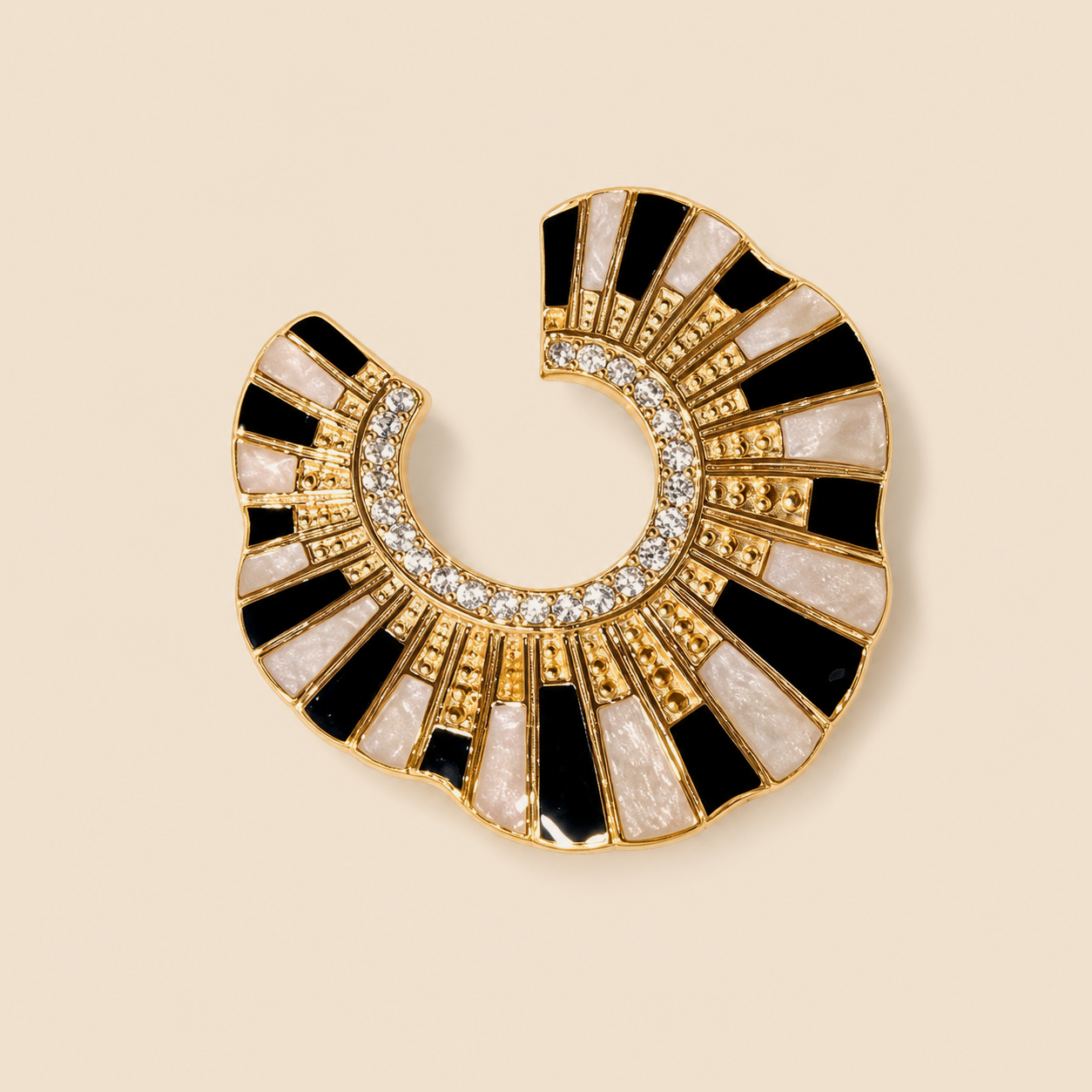 Noir Sunray Crescent Earrings