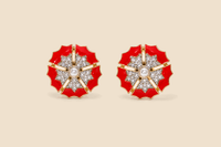 Ruby Pearl Starburst Studs