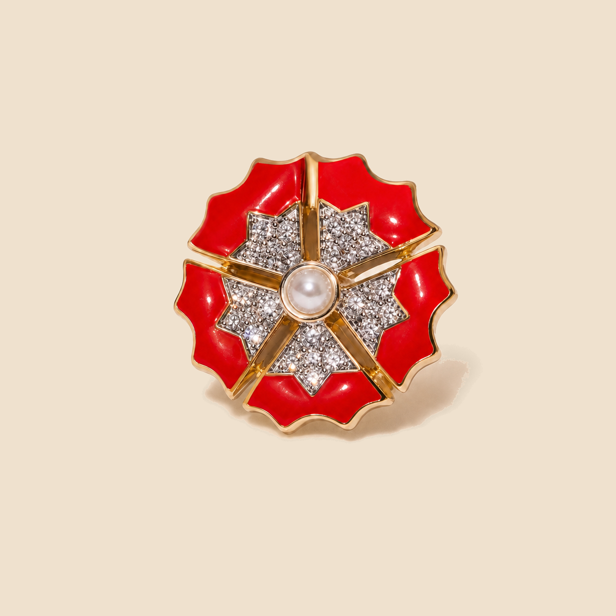 Ruby Pearl Starburst Studs