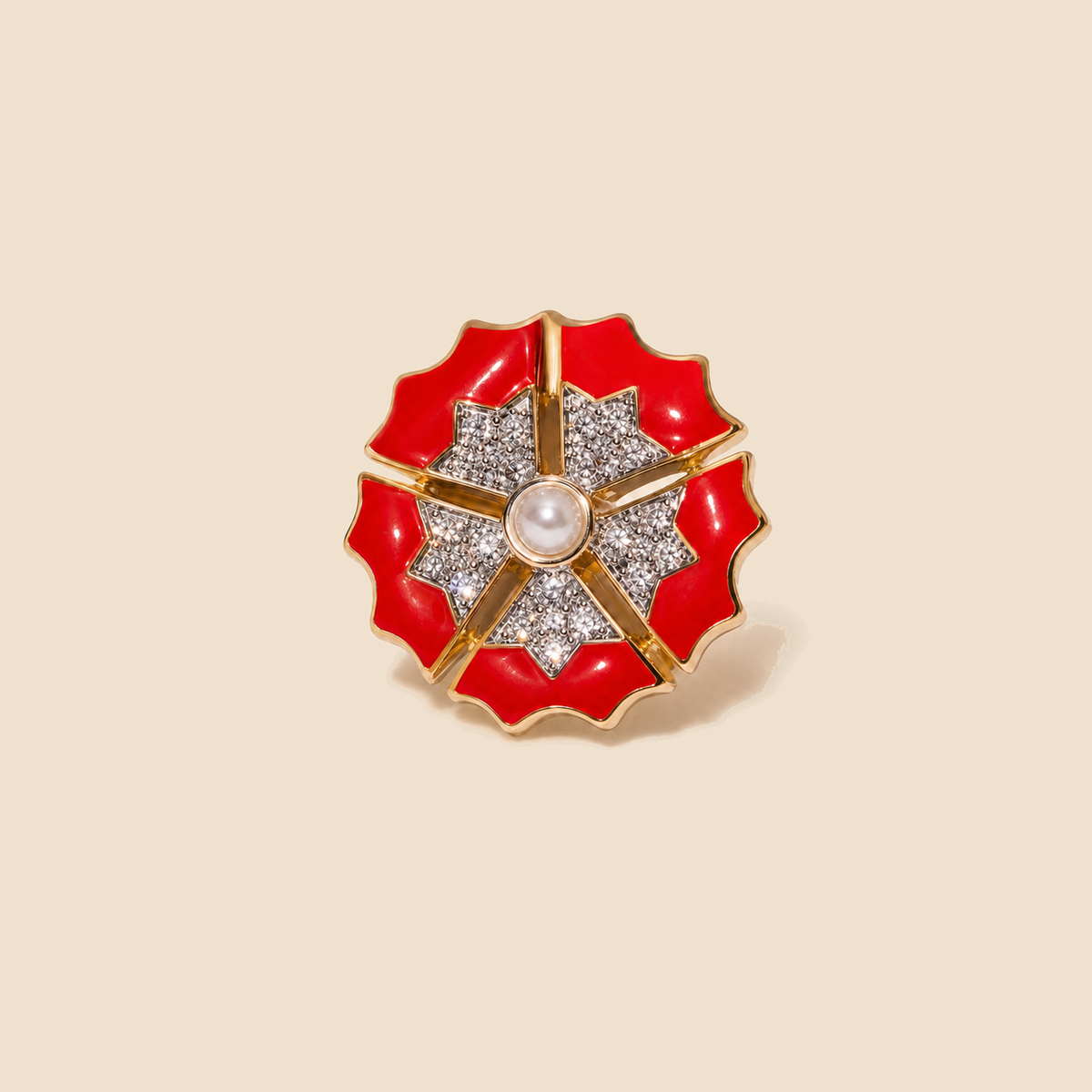 Ruby Pearl Starburst Studs