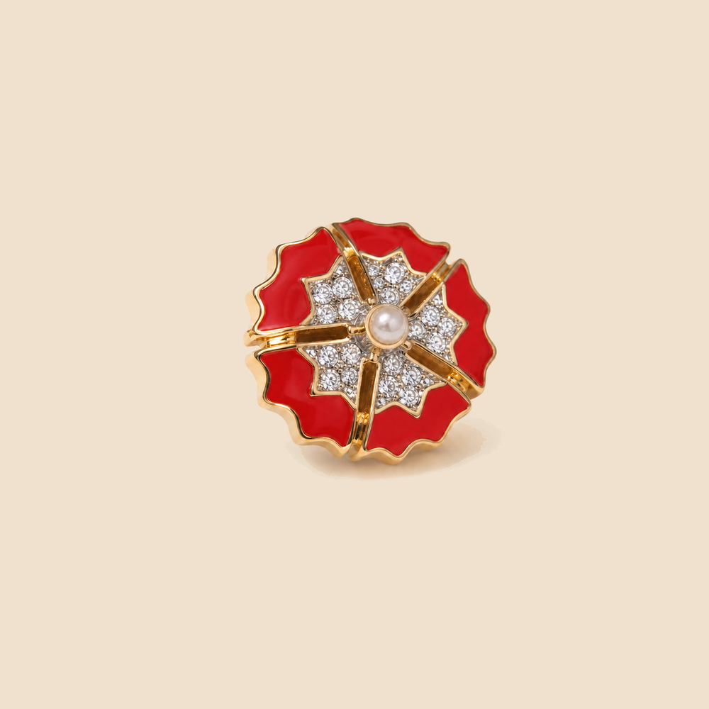 Ruby Pearl Starburst Studs