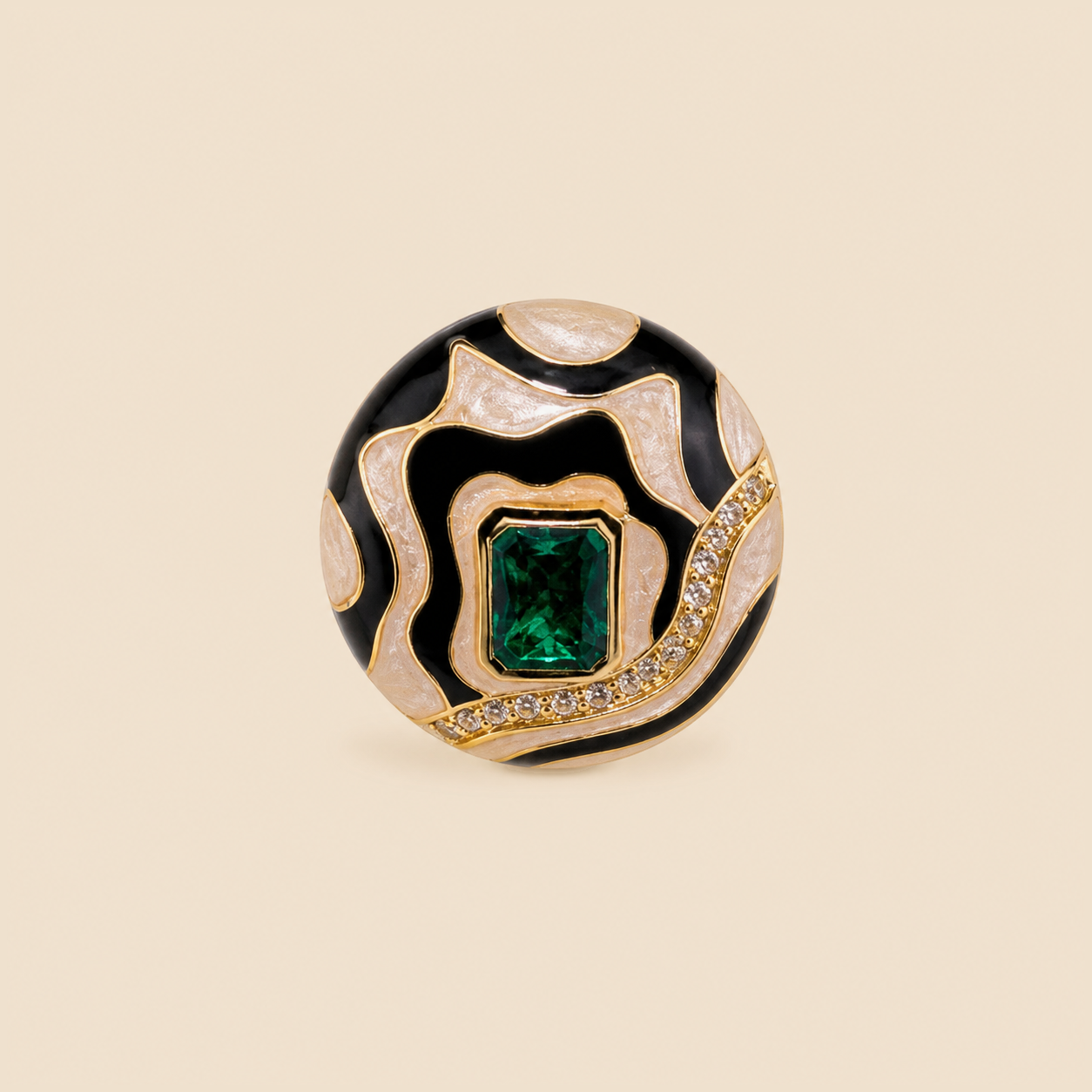 Noir Emerald Wave Studs