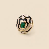 Noir Emerald Wave Studs